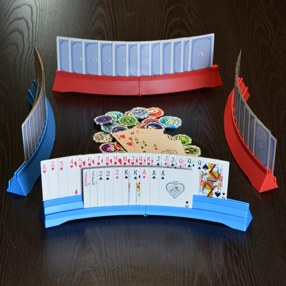 Poker Stand,Hands Free Playing Cards Holder - Foldable Card Holders for Playing Cards - Curved Playing Card Rack for Kids Senior