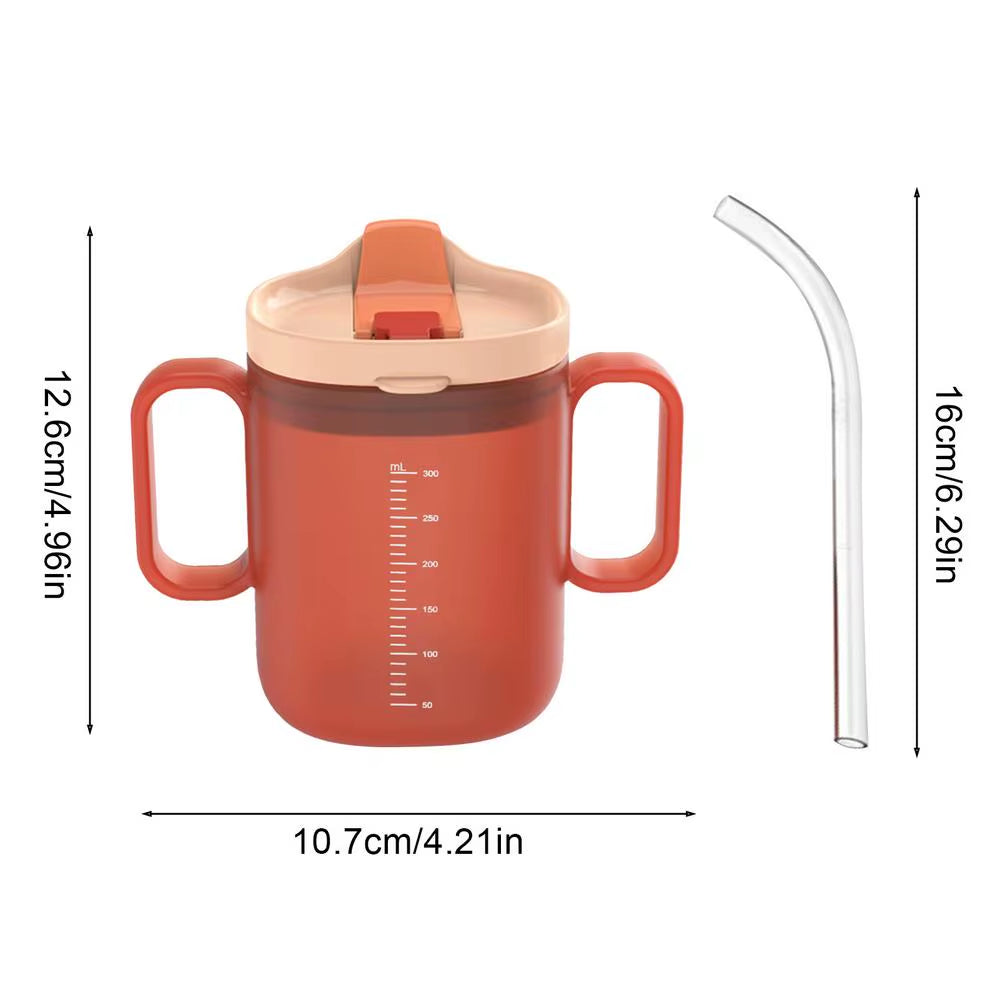 Adult Sippy Cup with Lid and Straw Plastic Mug Drinking Cup Disabled Elderly Spill Proof Dysphagia Cup Parkinsons Aids Living