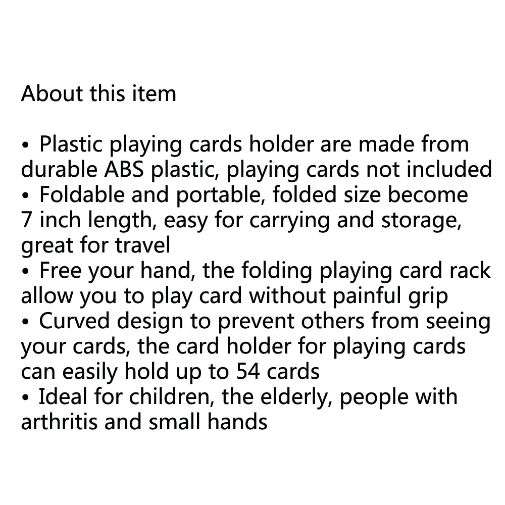 Poker Stand,Hands Free Playing Cards Holder - Foldable Card Holders for Playing Cards - Curved Playing Card Rack for Kids Senior