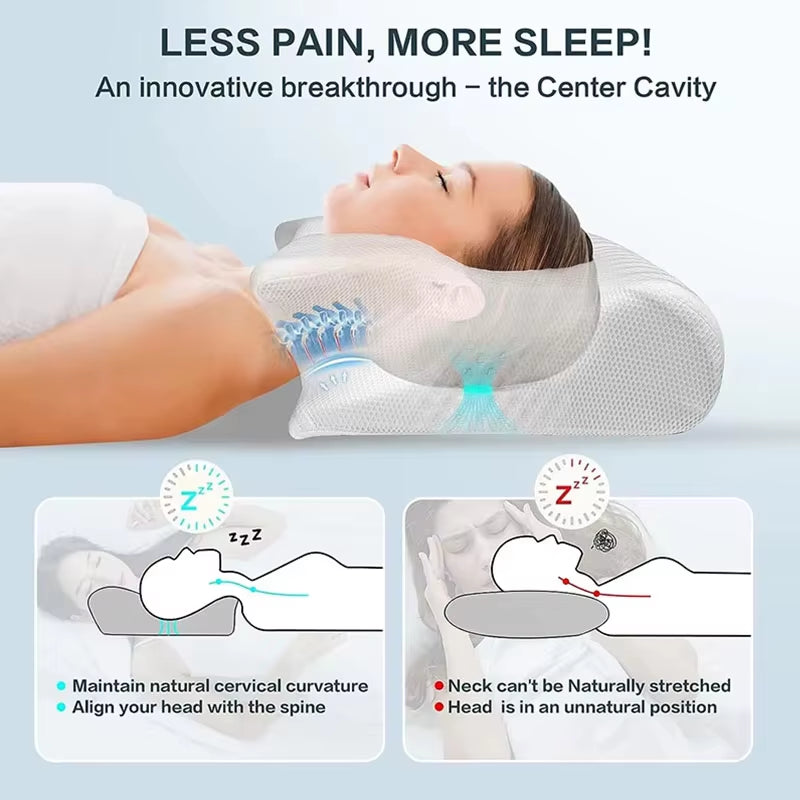 Hot-Quality Memory Foam Protection Slow Rebound Pressure Reduction Butterfly Pillow Ergonomic Horn Protection Neck Pillow