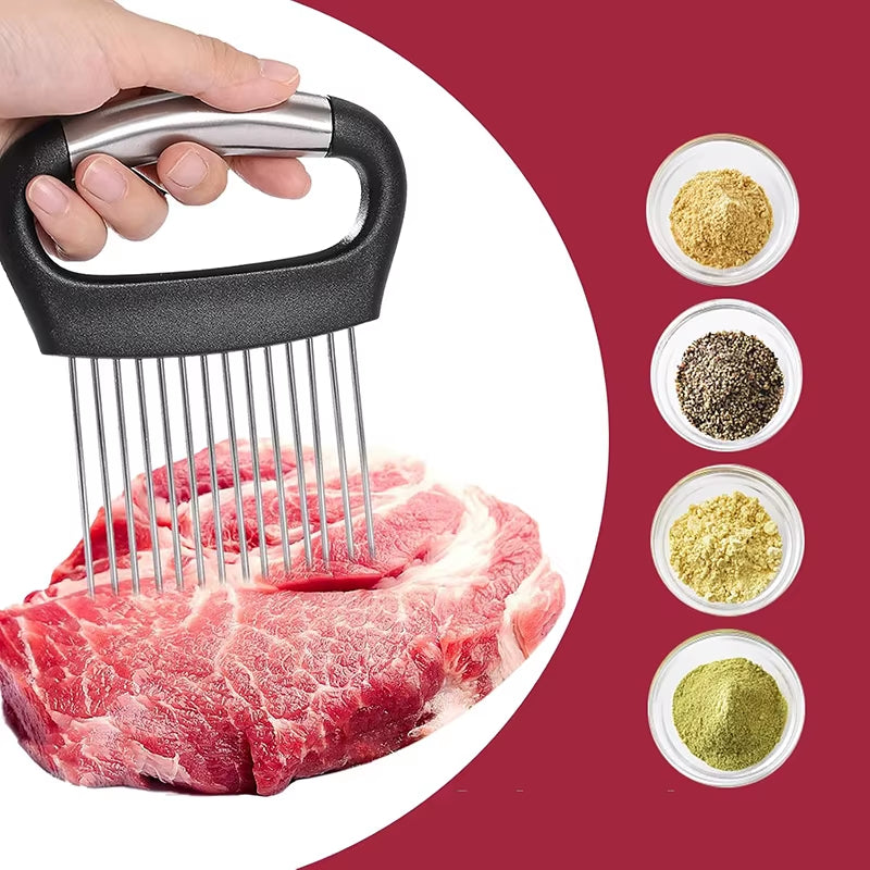 Stainless Steel Onion Cutter Holder Vegetables Fruit Slicer Tomato Potato Onion Chopper Vegetables Cutting Fork Kitchen Gadgets