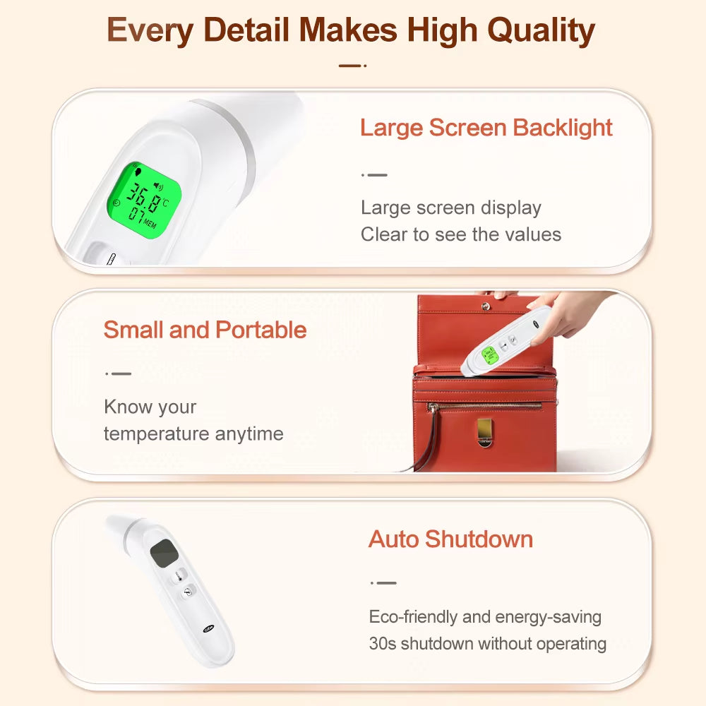 Digital Infrared Fever Thermometer Medical Household Infant Adult Forehead Non-Contact Body Temperature Ear Thermometer