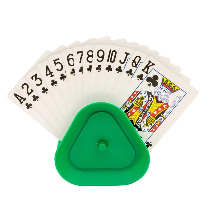 4Pcs/Set Triangle Shaped Playing Card Holder Lazy Person Poker Seat Board Game Cards Stand for Children Seniors Free Your Hands