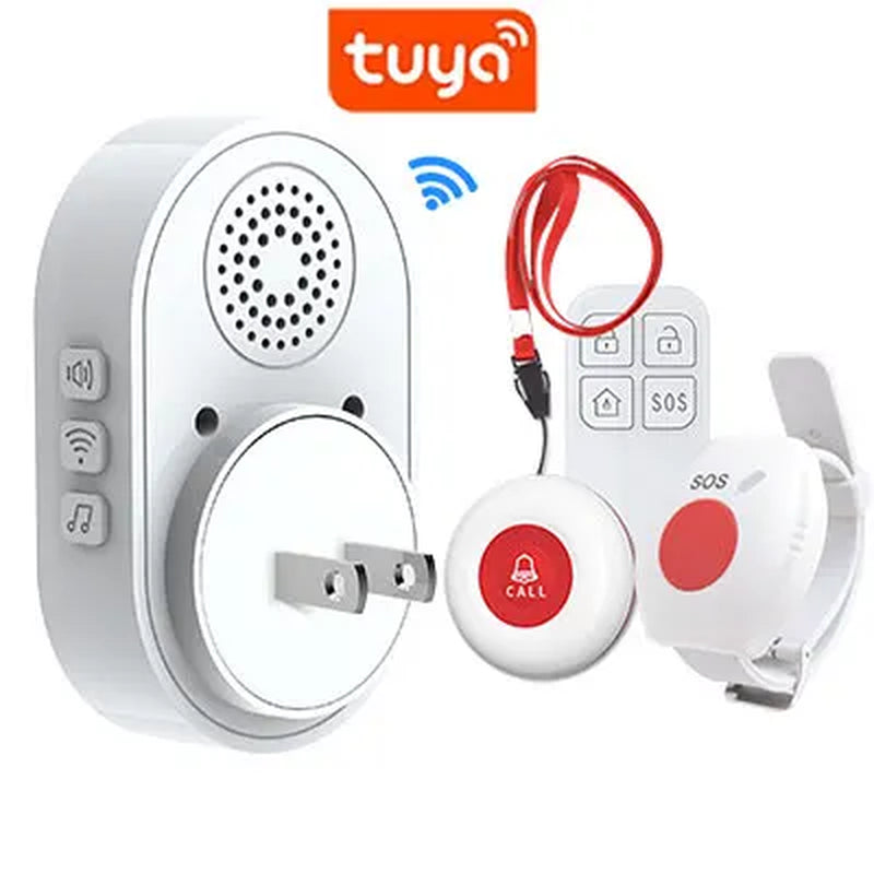Smart Wifi Panic Button for Elderly SOS Alarm Wireless Caregiver Pager Fall Alert Emergency Call Alexa Google Home Tuya