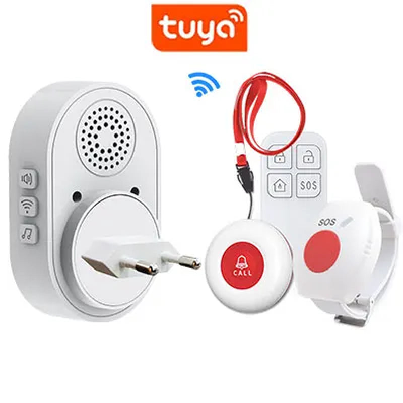 Smart Wifi Panic Button for Elderly SOS Alarm Wireless Caregiver Pager Fall Alert Emergency Call Alexa Google Home Tuya