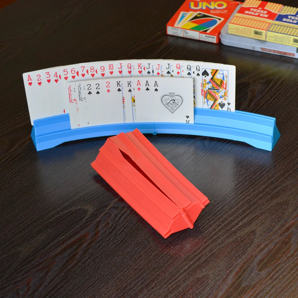Poker Stand,Hands Free Playing Cards Holder - Foldable Card Holders for Playing Cards - Curved Playing Card Rack for Kids Senior