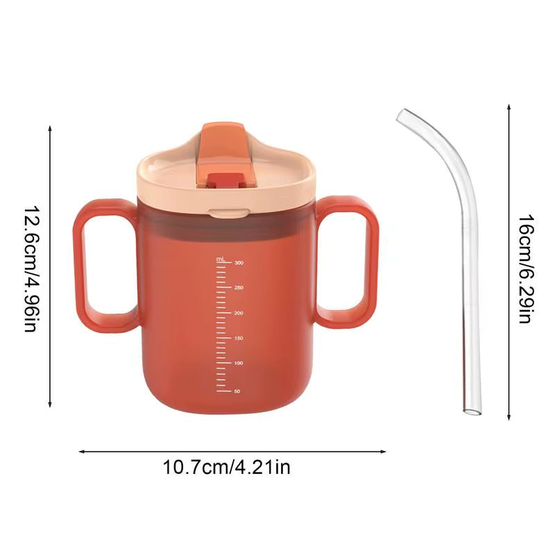 Adult Sippy Cup with Lid and Straw Plastic Mug Drinking Cup Disabled Elderly Spill Proof Dysphagia Cup Parkinsons Aids Living