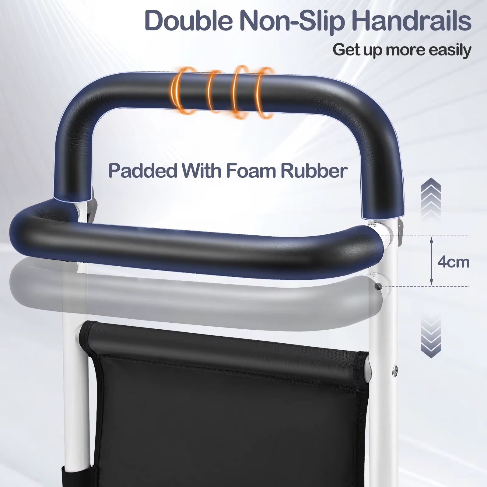 Bed Grid for Older Foldable Seniors Stand up Aid Bed Foldable Fall Out Protection Bed Stainless Steel Bed Rail Stand up Aid