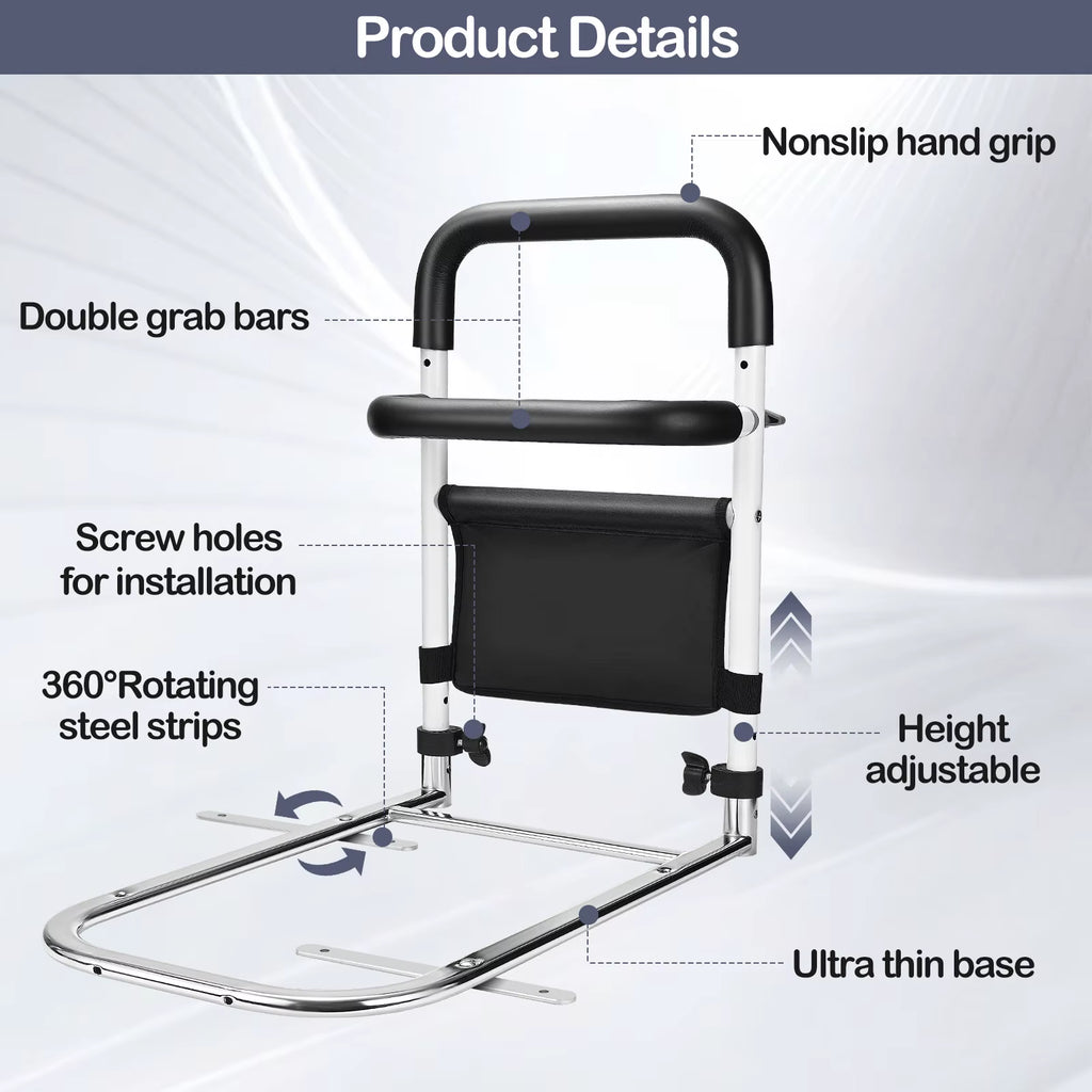 Bed Grid for Older Foldable Seniors Stand up Aid Bed Foldable Fall Out Protection Bed Stainless Steel Bed Rail Stand up Aid
