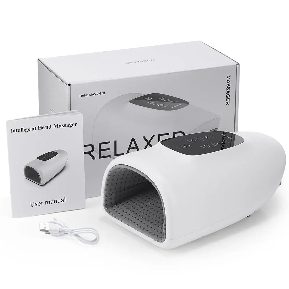 Electric Hand Massager 3 Modes Airbag Hot Compress Massager Air Compression Vibration Massage for Finger Palm Fatigue Relieve