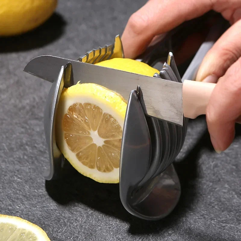 Kitchen Gadgets Handy Stainless Steel Onion Holder Potato Tomato Slicer Vegetable Fruit Cutter Safety Cooking Tools Access...