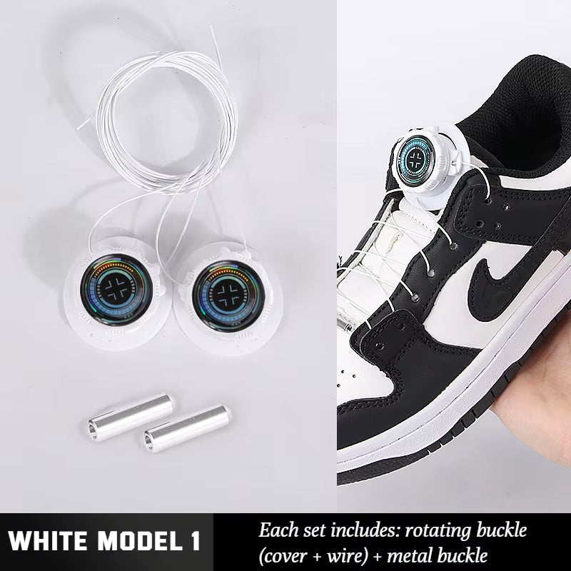 1Pair New Easy Fit Automatic Shoelaces without Ties Swivel Buckle Elastic Laces Sneakers Adults Kids Lazy No Tie Shoe Laces