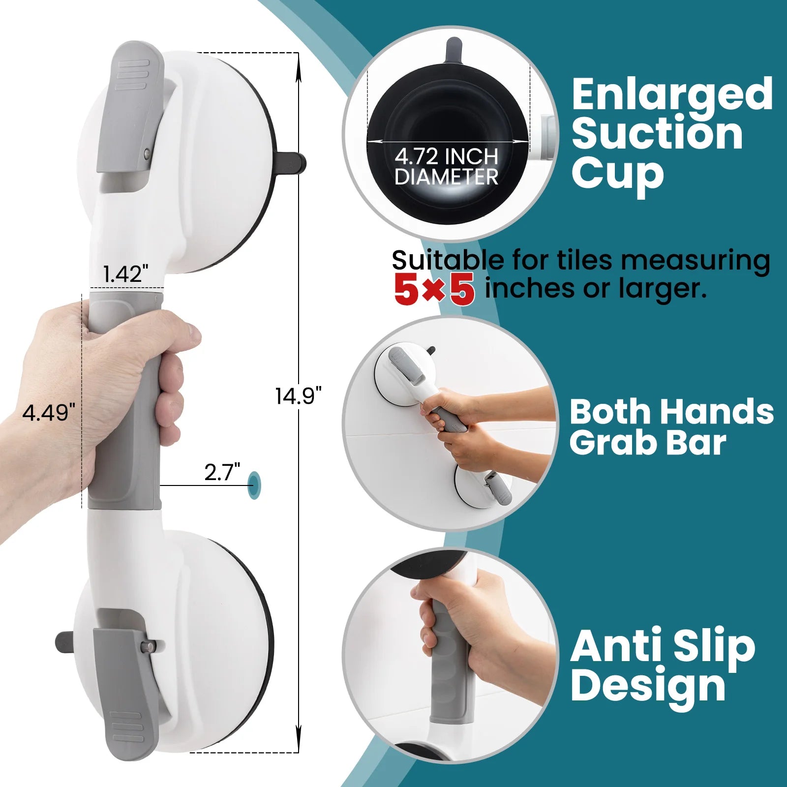Shower Handle Safety Helping Handle anti Slip Support Toilet Bathroom Safe Grab Bar Handle Vacuum Sucker Suction Handrail