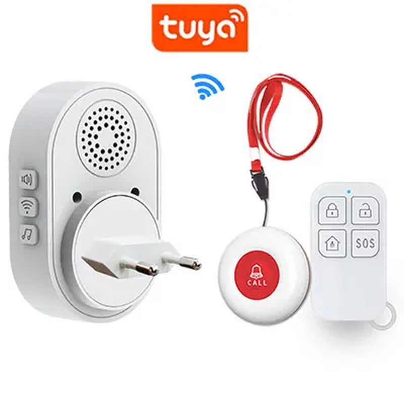 Smart Wifi Panic Button for Elderly SOS Alarm Wireless Caregiver Pager Fall Alert Emergency Call Alexa Google Home Tuya