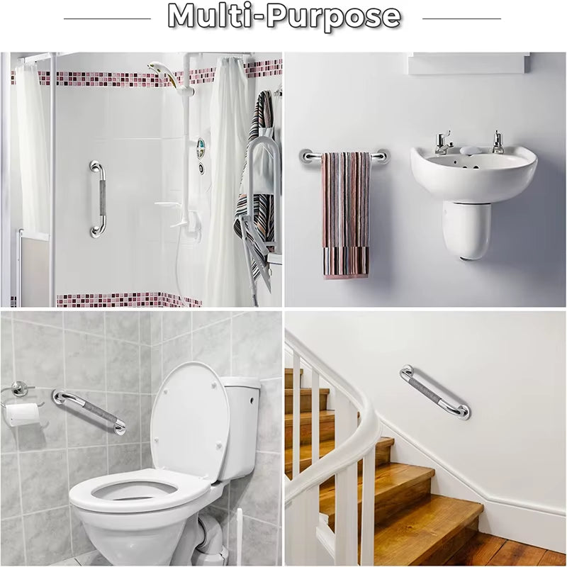 Bathroom Tub Toilet Handrail Grab Bar Stainless Steel 300/400/500Mm anti Slip Shower Safety Support Handle Towel Rack