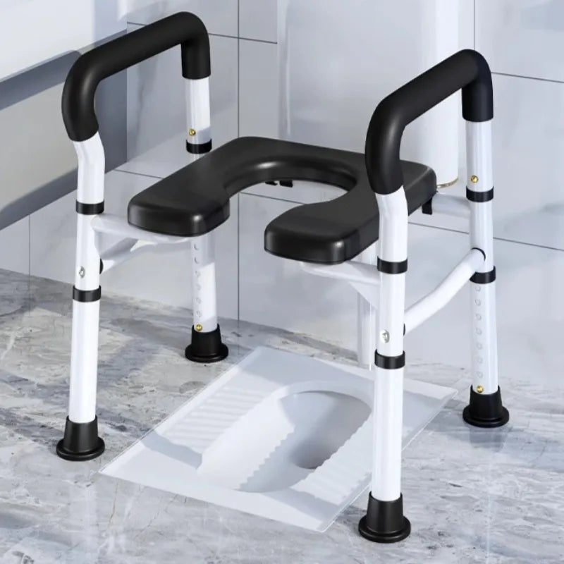 Toilet Seat Risers for Seniors Height Adjustable Raised Toilet Safety Rails Handles for Elderly Toilet Booster Get up Handrail