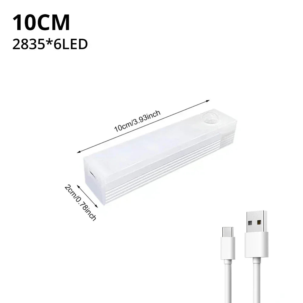 Night Lights Wireless LED Motion Sensor Lamp USB Rechargeable Magnetic for Wardrobe Room Closet Kitchen Aisle Tube Detector Bulb