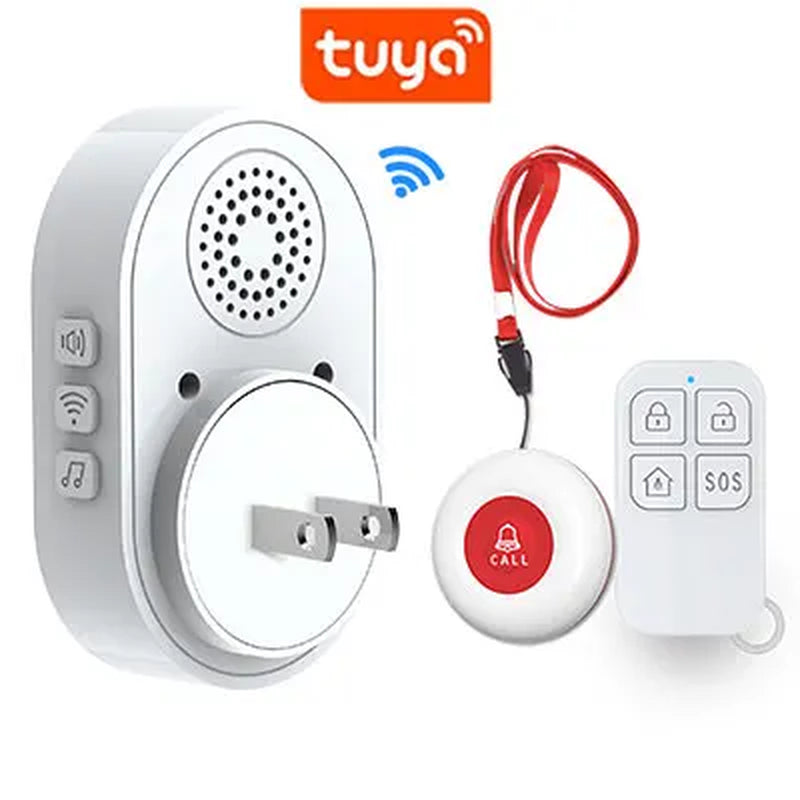 Smart Wifi Panic Button for Elderly SOS Alarm Wireless Caregiver Pager Fall Alert Emergency Call Alexa Google Home Tuya
