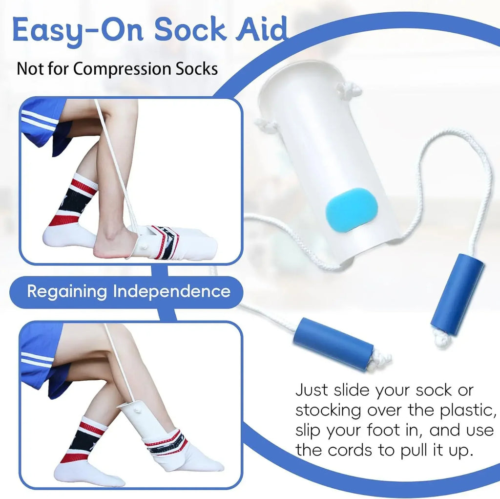 No Bending Sock Aid Easy on and off Stocking Slider Donner Pulling Assist Device Sock Helper Aid Tool