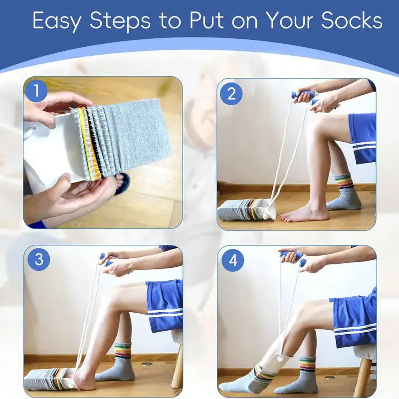 No Bending Sock Aid Easy on and off Stocking Slider Donner Pulling Assist Device Sock Helper Aid Tool