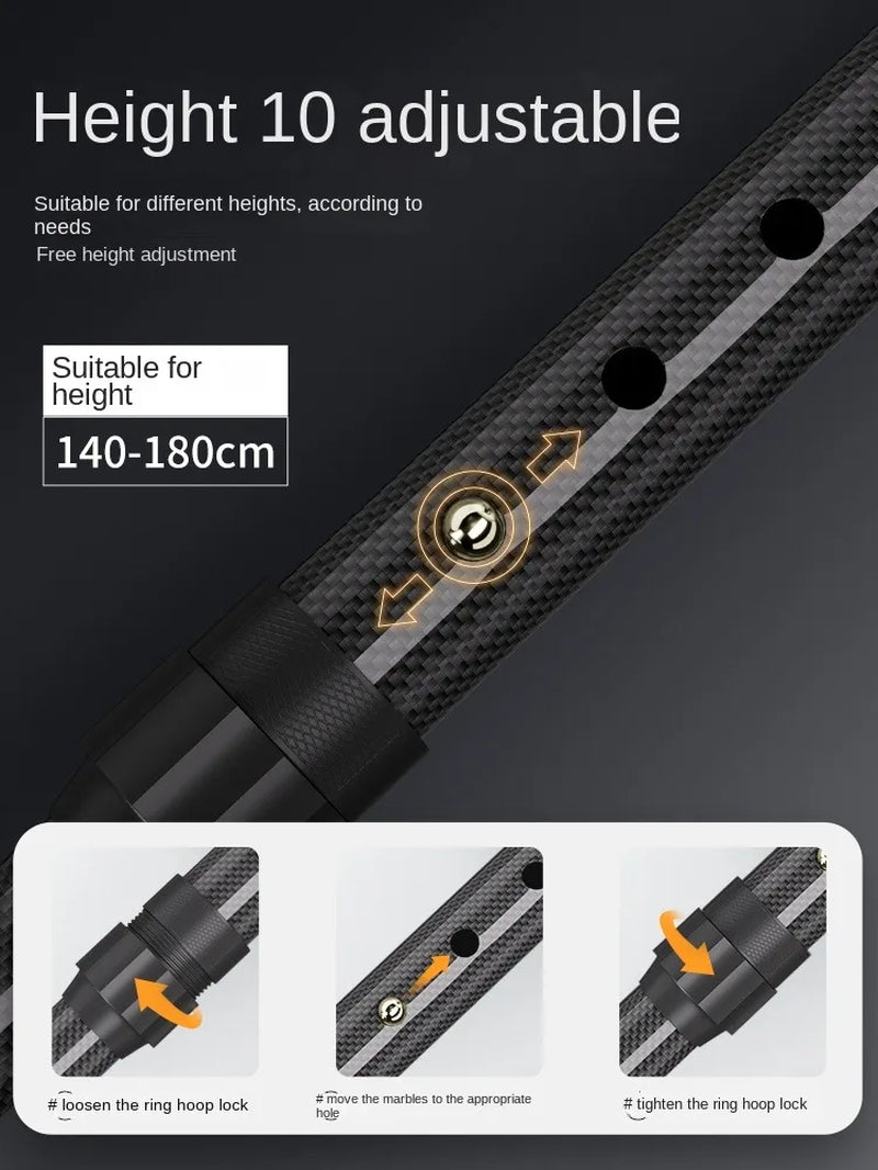 Ultra-Light Carbon Fiber Telescopic Cane, Hiking Pole, Walking Stick, Assisting Walking during Hiking, Anti-Slip and Fall-Proof
