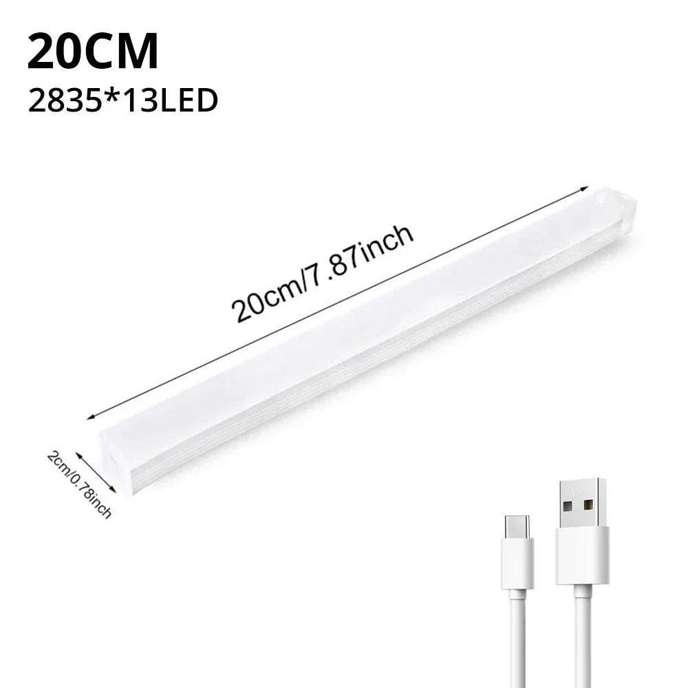Night Lights Wireless LED Motion Sensor Lamp USB Rechargeable Magnetic for Wardrobe Room Closet Kitchen Aisle Tube Detector Bulb