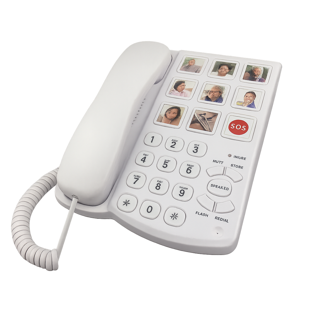 Téléphone à grandes touches avec boutons photo et bouton SOS – utilisation facile pour les seniors