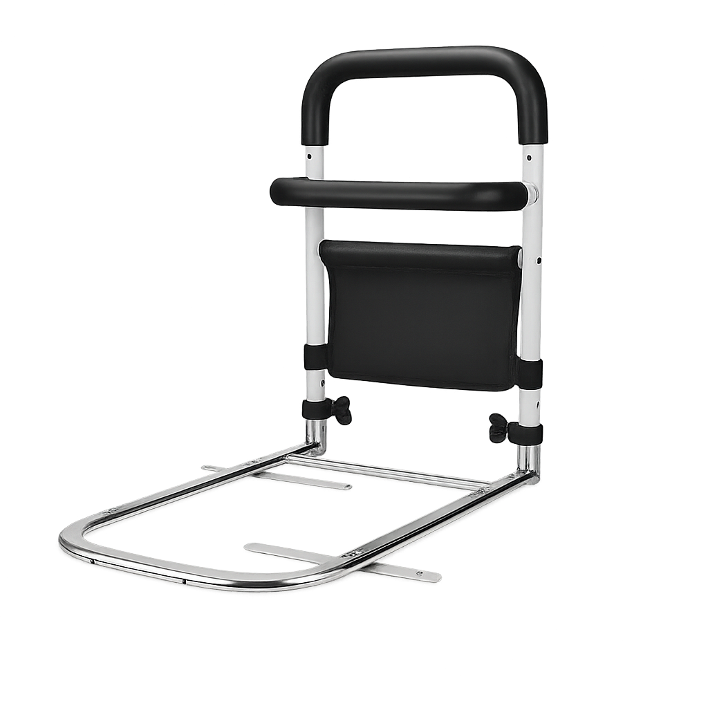 Bettstütze & Aufstehhilfe mit Fallschutz – Höhenverstellbare Sicherheitsbettstange mit rutschfestem Griff