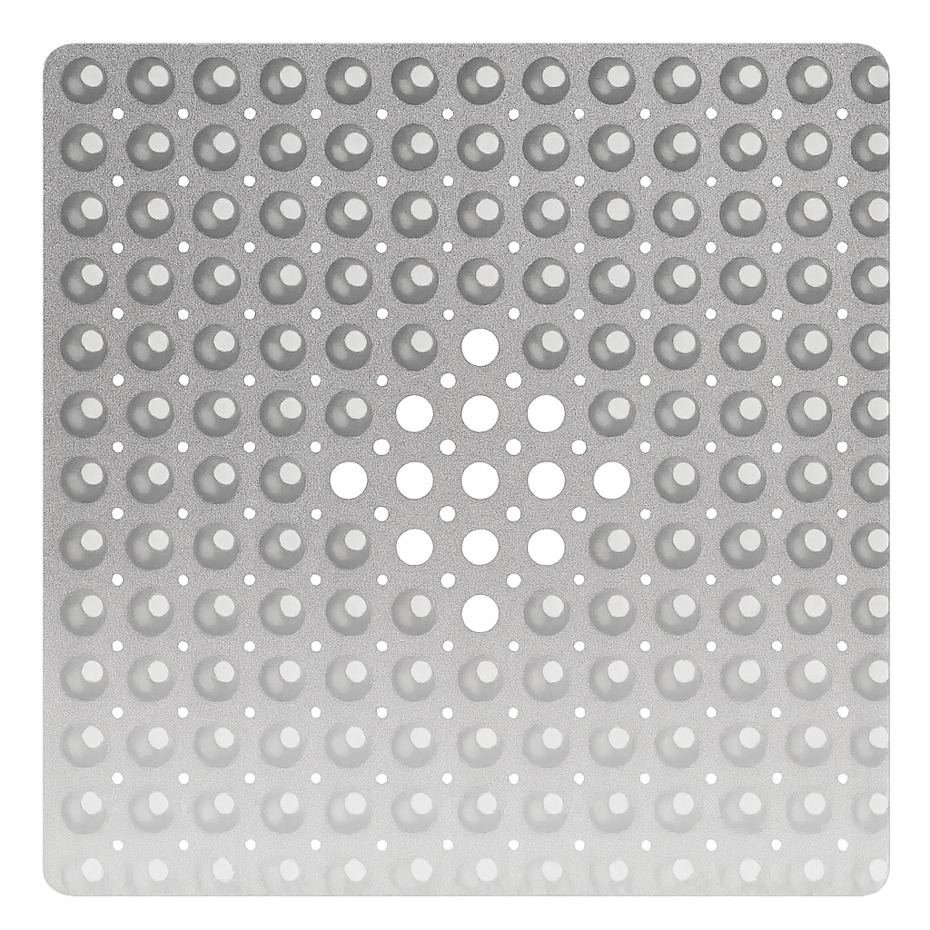 Rutschfeste Duschmatte 53 × 53 cm – quadratisch mit Saugnäpfen & Ablauföffnung