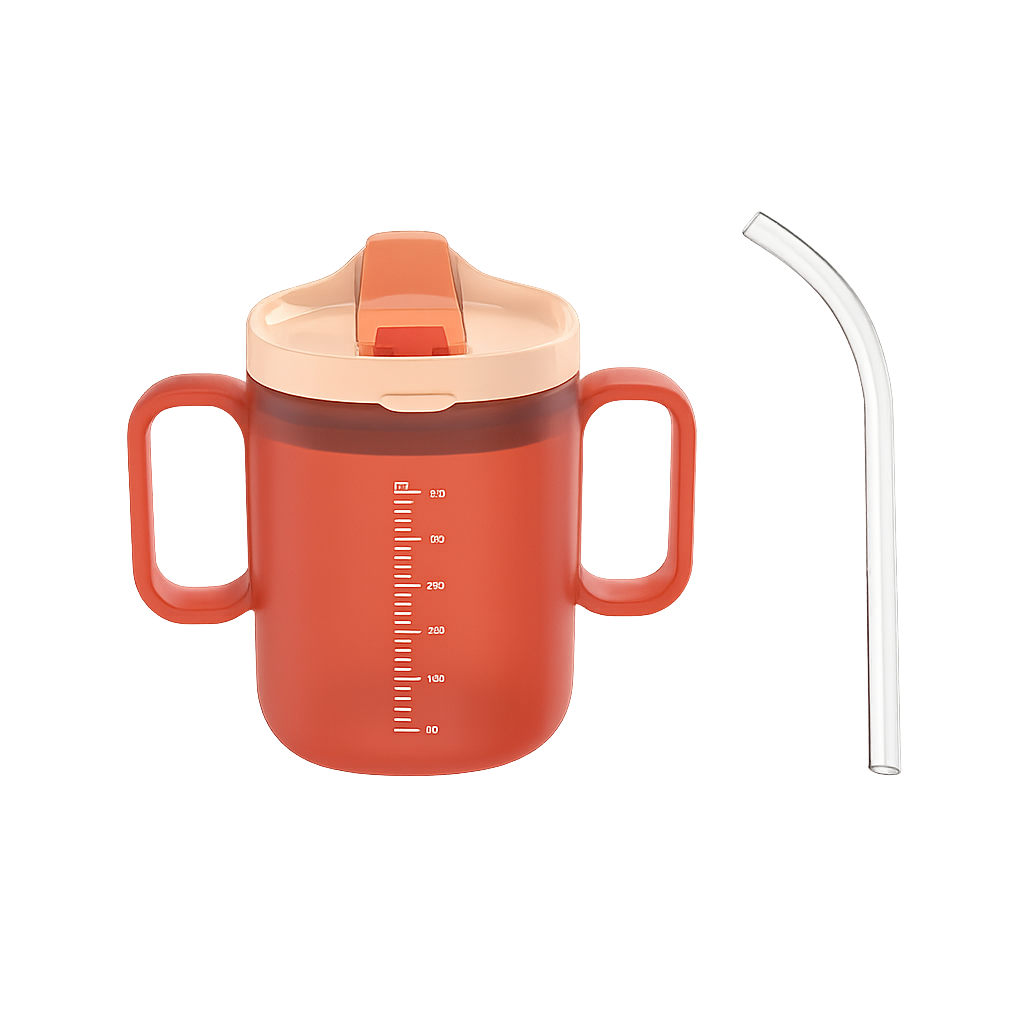 Spill-Safe Trinkbecher mit Deckel & Trinkhalm – Sicher Trinken bei Schluckbeschwerden