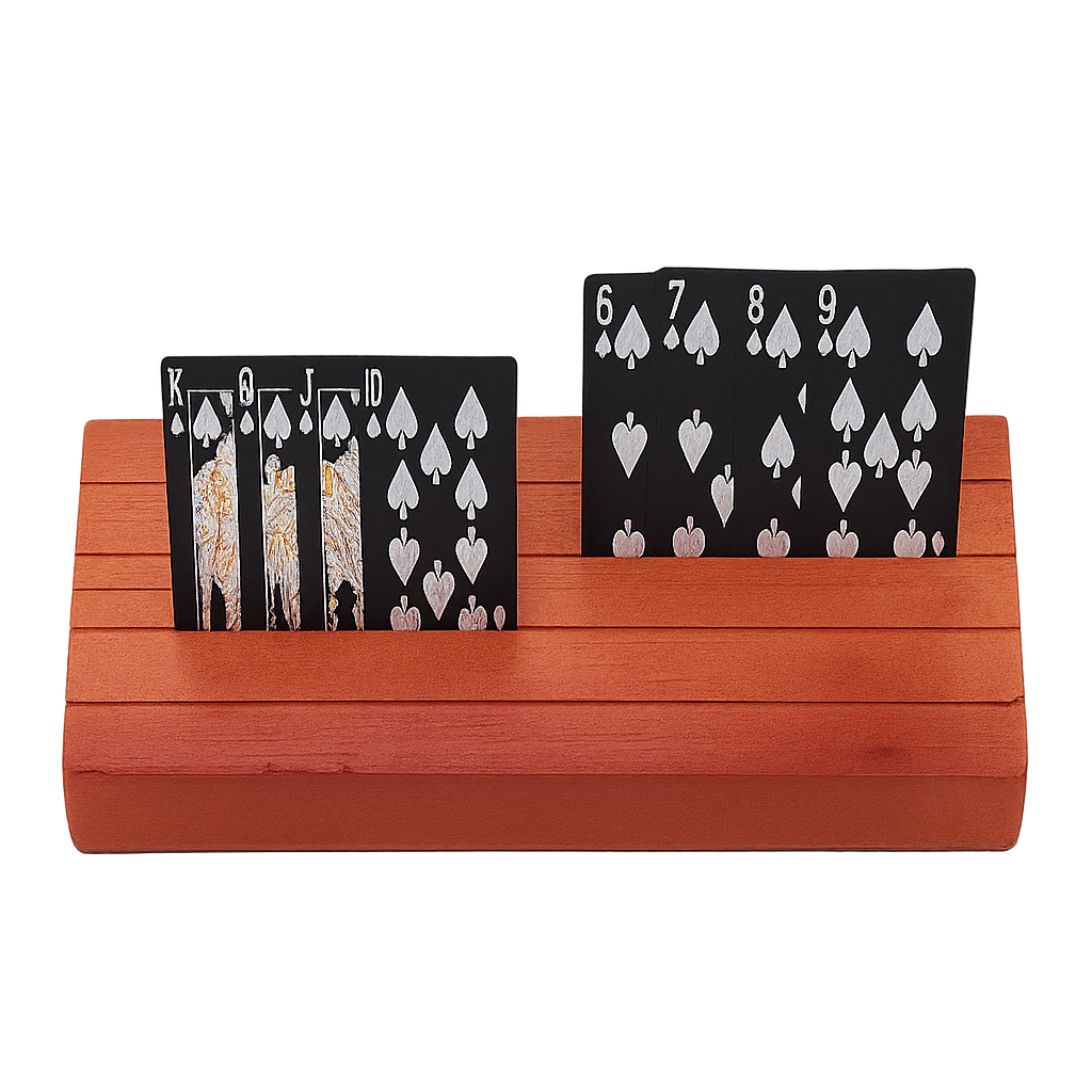 Premium Kartenhalter aus Holz – 4-Reihen-System für Senioren & Kinder