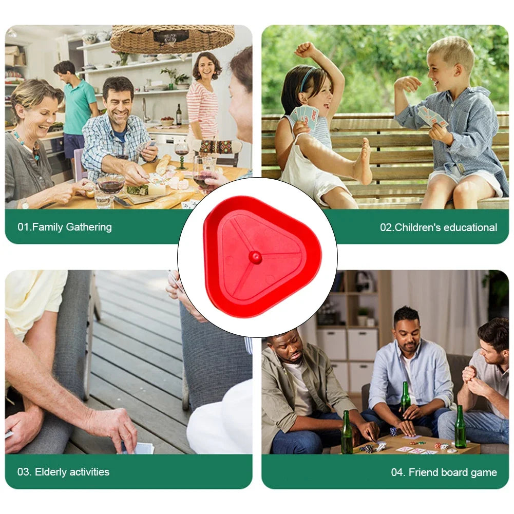 Playing Card Holder Triangle Board Game Poker Seat Hands-Free Little Hands Cards Tray for Seniors Children Adults