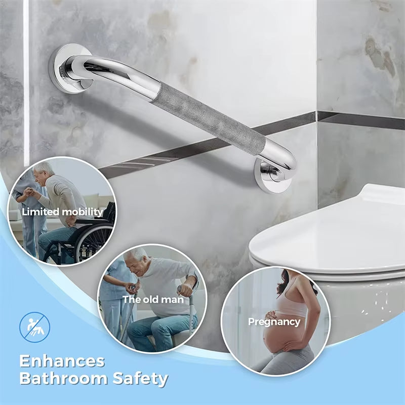 Bathroom Tub Toilet Handrail Grab Bar Stainless Steel 300/400/500Mm anti Slip Shower Safety Support Handle Towel Rack