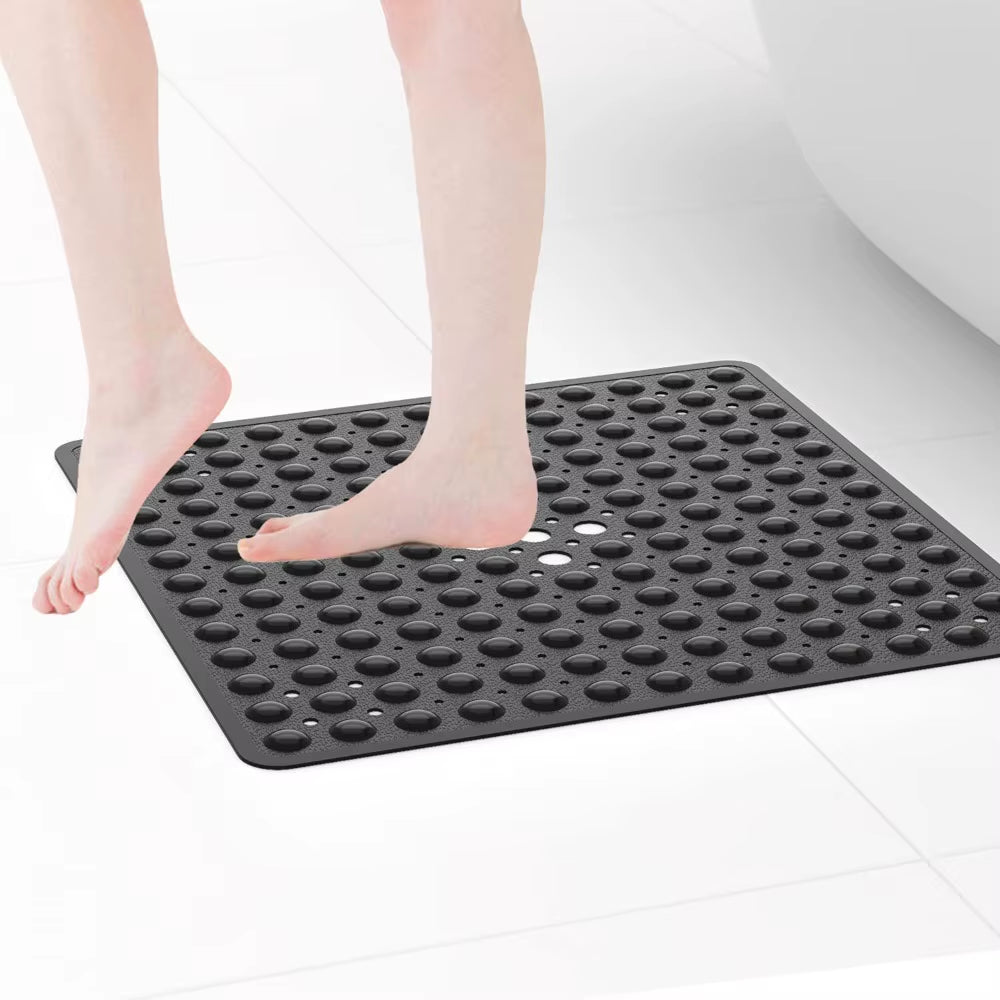 53X53Cm Shower Mat Suction Cup PVC anti Slip Bath Mat Square Shower Floor Pad Non Slip Safety Mat for Bathtub Bathroom Carpet