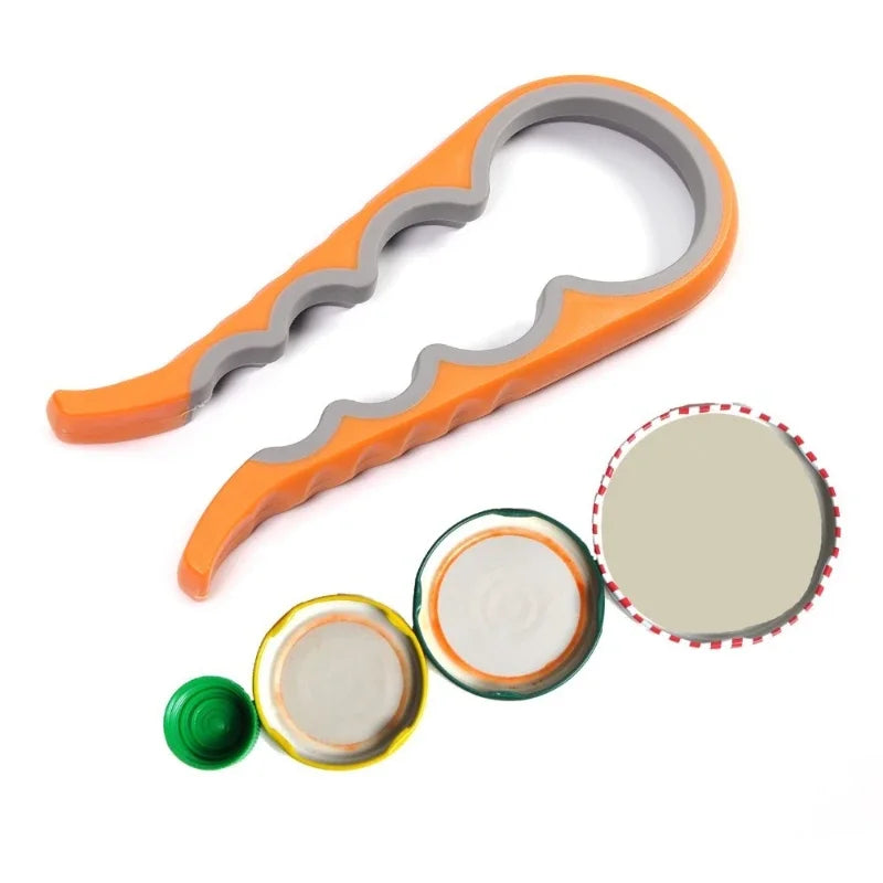 Lid Jar Opener 4 in 1 Handy Screw Cap Jar Openers Multi Purpose Can Opener Bottle Lid Grip Wrench Bottle Kitchen Gadgets