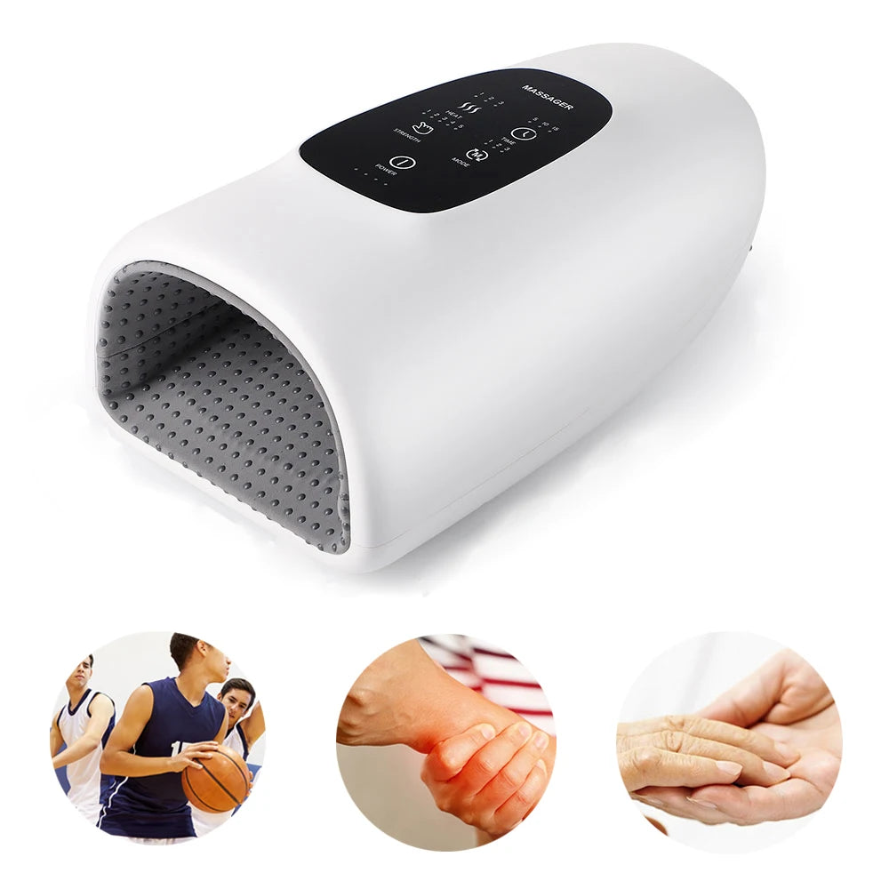 Electric Hand Massager 3 Modes Airbag Hot Compress Massager Air Compression Vibration Massage for Finger Palm Fatigue Relieve