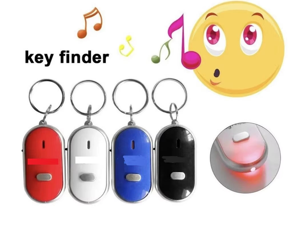 Anti-Lost Key Finder Keychain Flashing Beeping Alarm Key Locator Sound Control Smart Finder with LED Whistle Women'S Men'S Gift