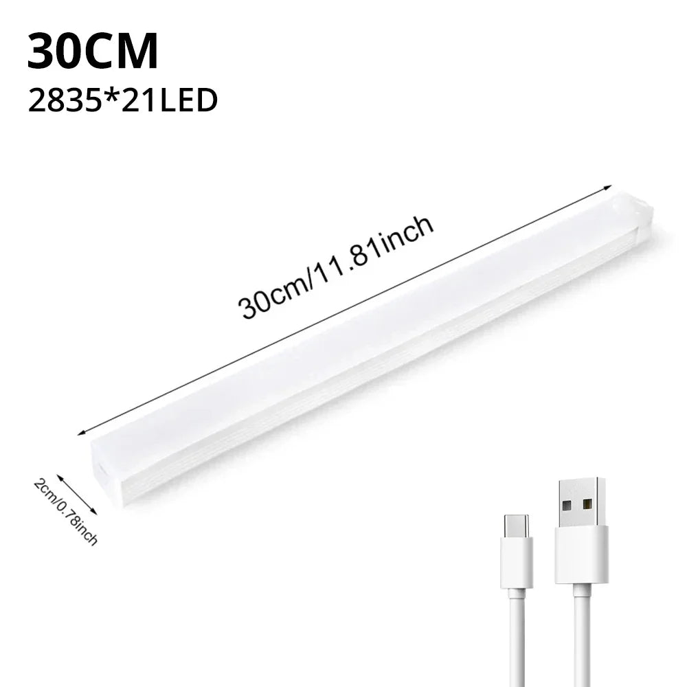 Night Lights Wireless LED Motion Sensor Lamp USB Rechargeable Magnetic for Wardrobe Room Closet Kitchen Aisle Tube Detector Bulb
