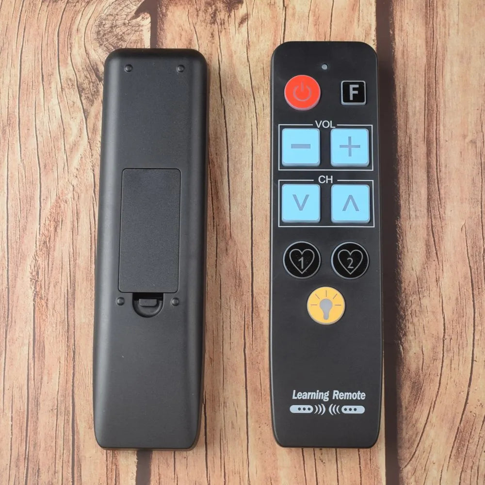 Learn Remote Control with Backlit 9 Big Buttons Remot Controller Easy for Old People Work for TV VCR STB DVD DVB BOX,