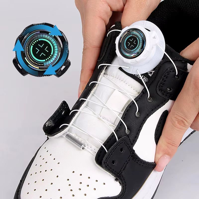 1Pair New Easy Fit Automatic Shoelaces without Ties Swivel Buckle Elastic Laces Sneakers Adults Kids Lazy No Tie Shoe Laces