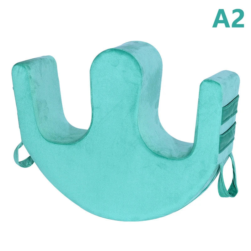 Turn over Device Auxiliary Pad W Type Anti-Bedsore Bed Care Side Triangular Pillow Side Cushion with Straps