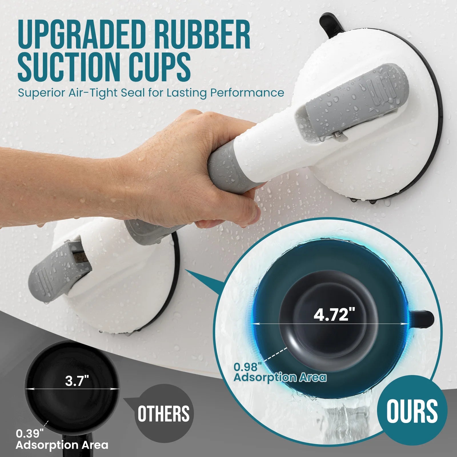 Shower Handle Safety Helping Handle anti Slip Support Toilet Bathroom Safe Grab Bar Handle Vacuum Sucker Suction Handrail