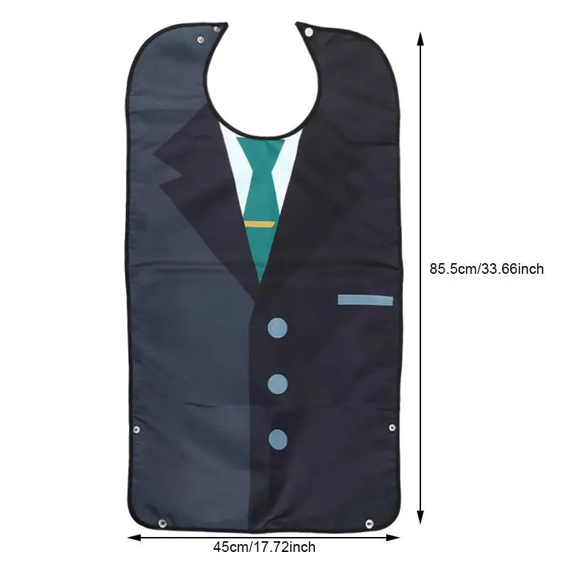 Waterproof Adult Bibs Eating Washable Apron Reusable Clothing Protector with Crumb Catcher for Elderly Men Women Senior