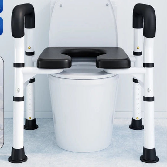Toilet Seat Risers for Seniors Height Adjustable Raised Toilet Safety Rails Handles for Elderly Toilet Booster Get up Handrail