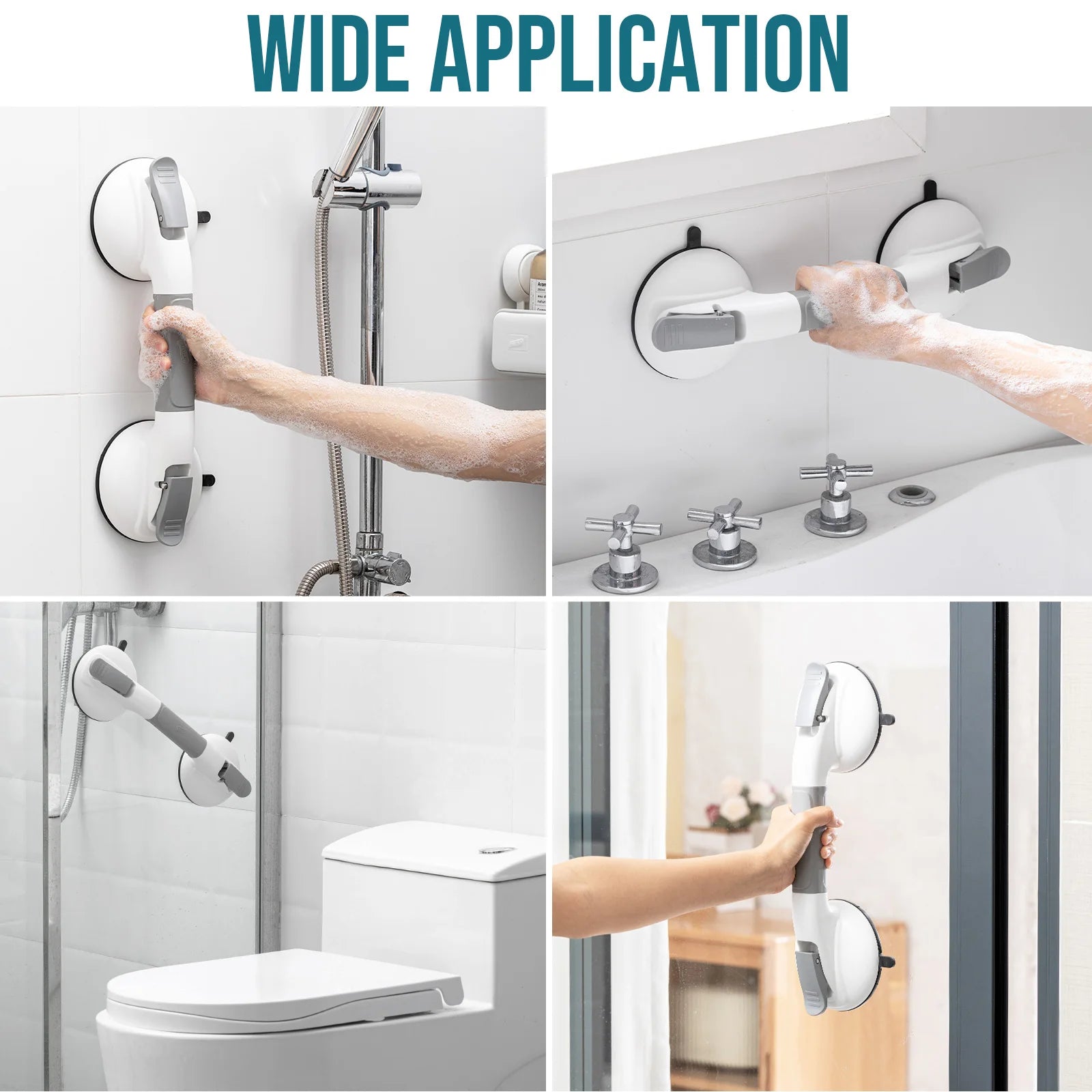 Shower Handle Safety Helping Handle anti Slip Support Toilet Bathroom Safe Grab Bar Handle Vacuum Sucker Suction Handrail