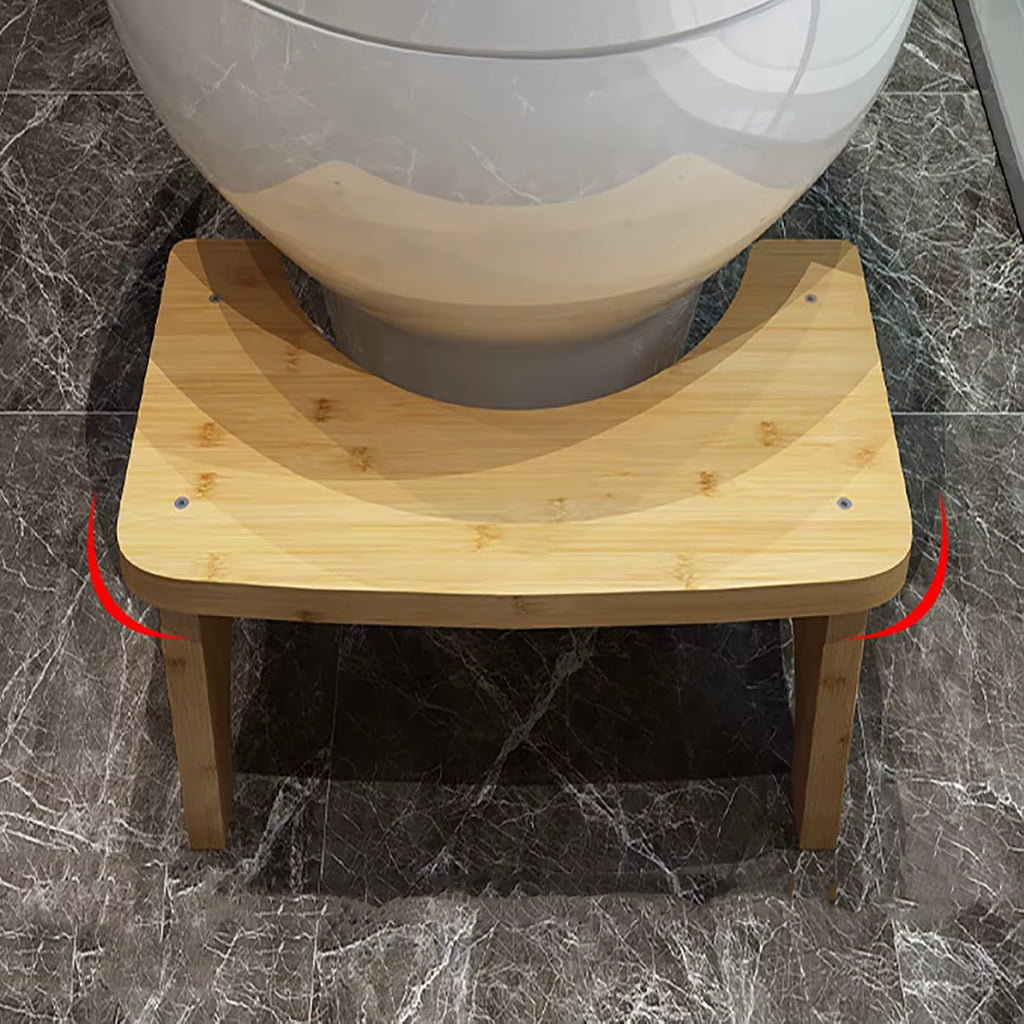No Installation Not-Slip Bathroom Toilet Stool Upgrade Bamboo Squatting Toilet Stool for Adults Children