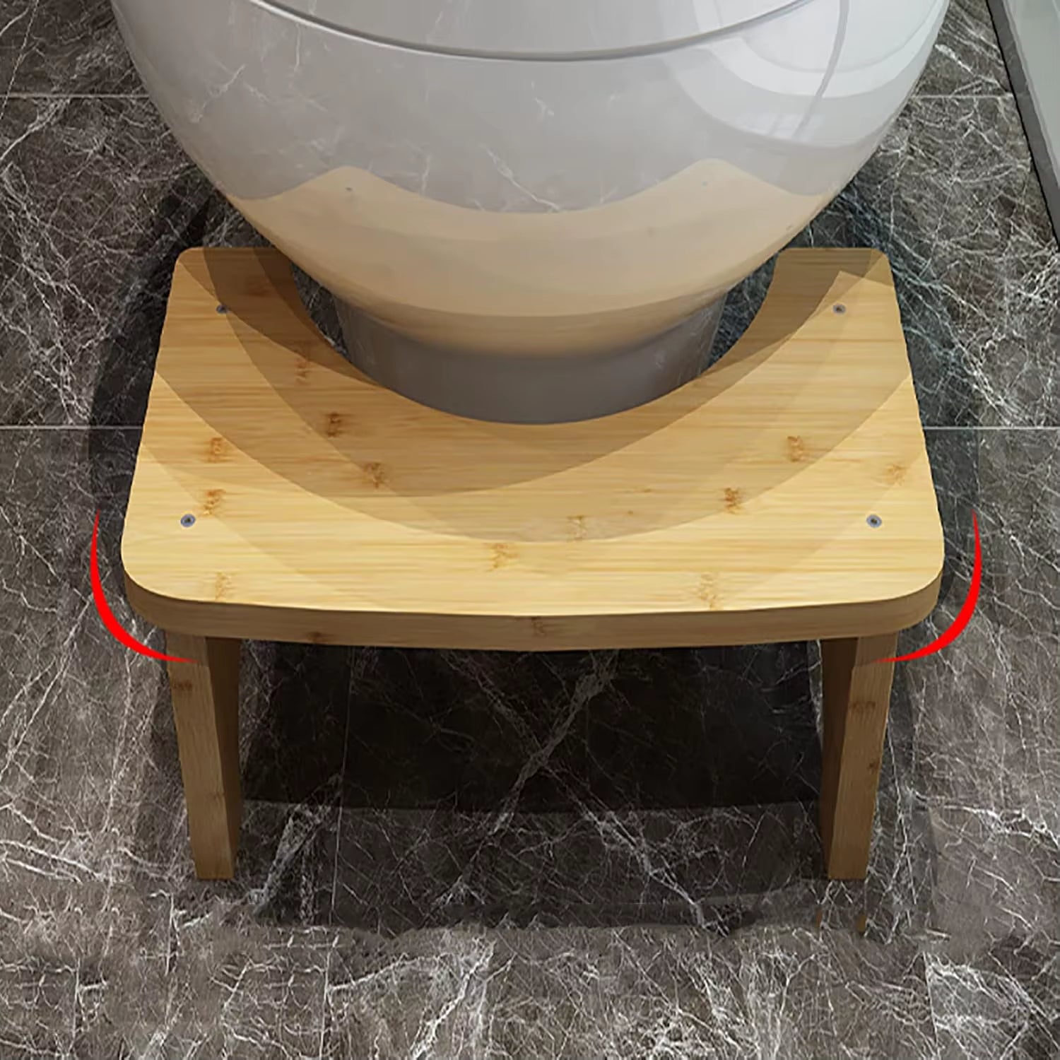 No Installation Not-Slip Bathroom Toilet Stool Upgrade Bamboo Squatting Toilet Stool for Adults Children