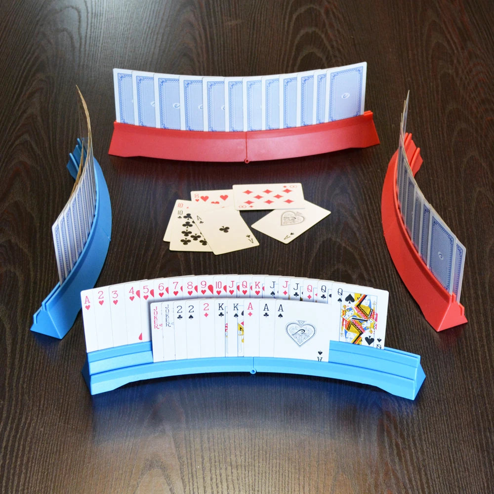 Poker Stand,Hands Free Playing Cards Holder - Foldable Card Holders for Playing Cards - Curved Playing Card Rack for Kids Senior
