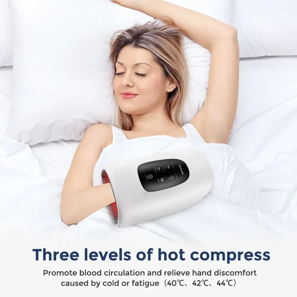 Electric Hand Massager 3 Modes Airbag Hot Compress Massager Air Compression Vibration Massage for Finger Palm Fatigue Relieve