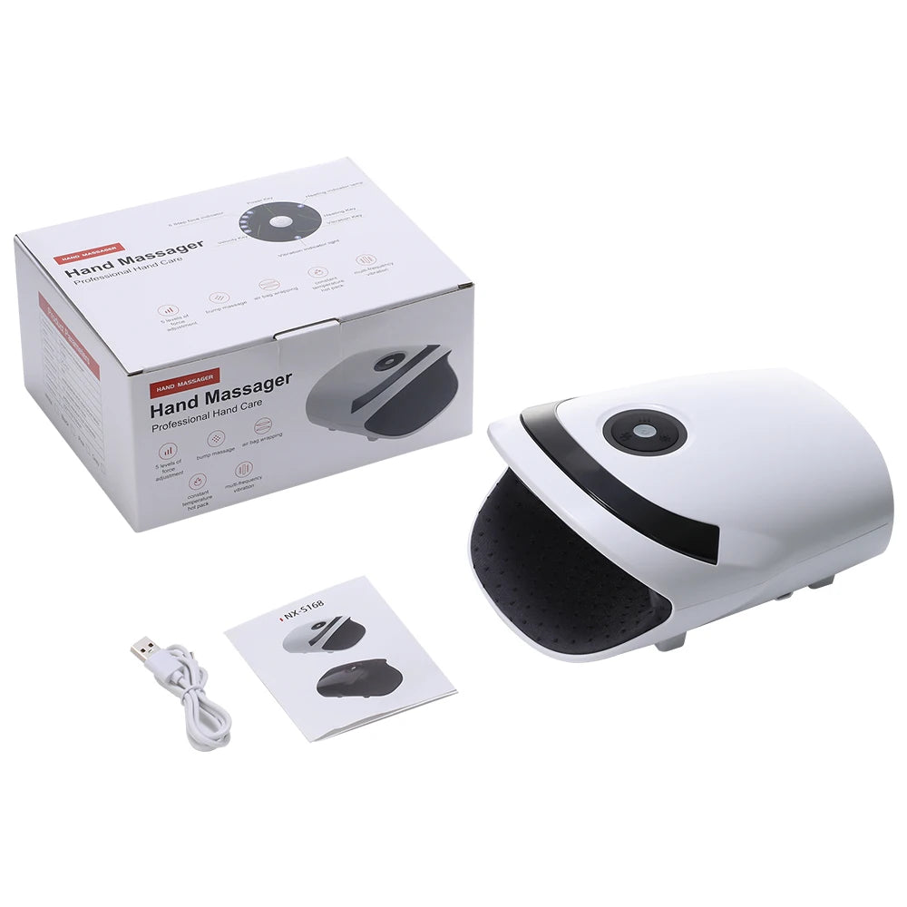 Electric Hand Massager 3 Modes Airbag Hot Compress Massager Air Compression Vibration Massage for Finger Palm Fatigue Relieve